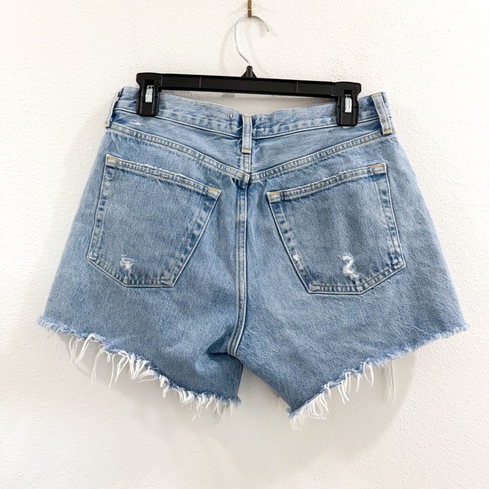 Agolde Parker Long 100% Cotton Denim Boho Preppy Festival Shorts 26 - Picture 4 of 6